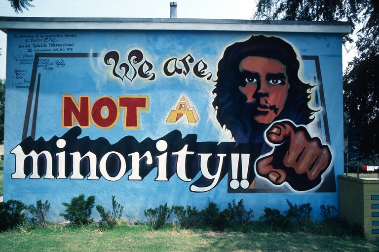 Mario Torero, Rocky, El Lion, and Zade, We are Not a Minority at Estrada Court, 1978 (Artstor)