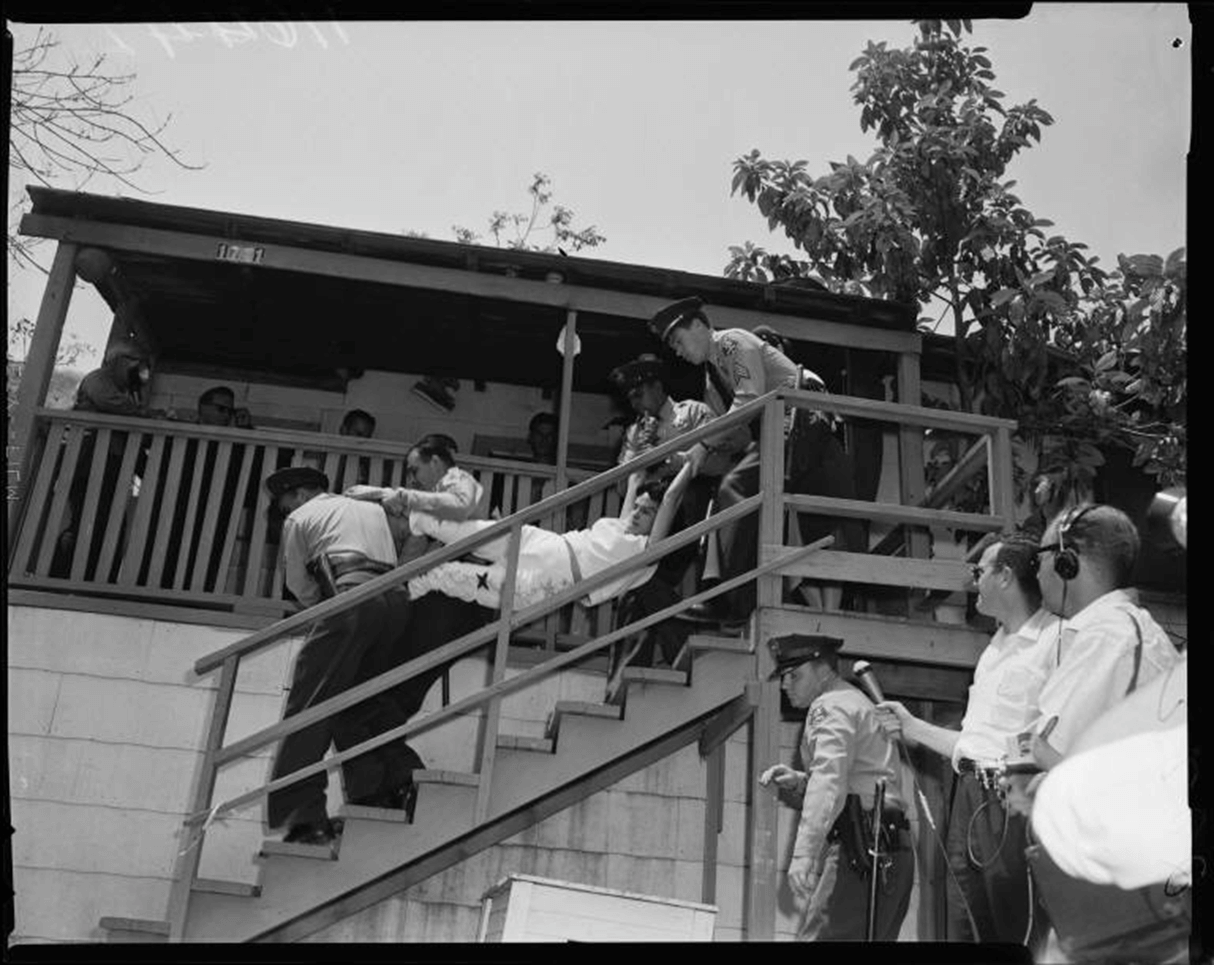 Residents being forcibly removed from their homes in Chavez Ravine, 1959 (Calisphere)