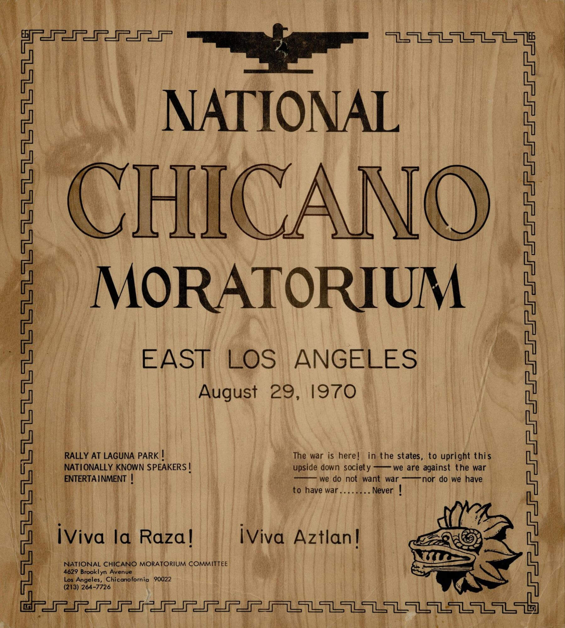 Flyer for the Chicano Moratrium (JSTOR)